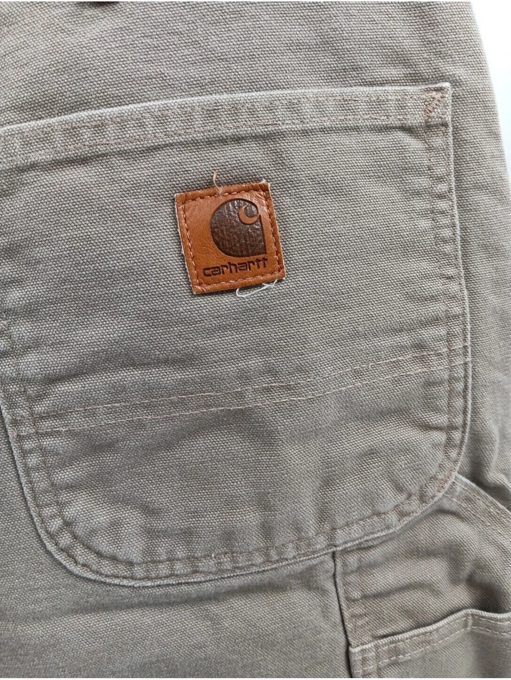 Carhartt Carpenter Shorts Mens 40 Tan Canvas Thick Workwear Outdoor 10